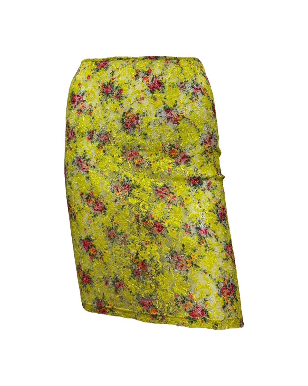 Dolce & Gabbana D&G Fall Winter 1999 Sheer Floral Lace Pencil Skirt Size 28" / US 6 / IT 42 - 1 Thumbnail