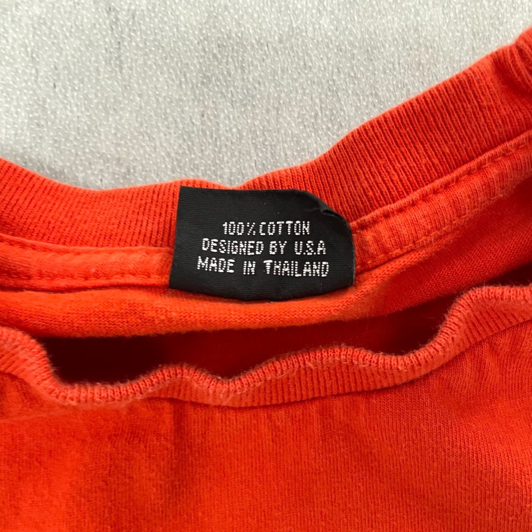 Vintage VINTAGE Funky Monkey Shirt Peace Mens M Orange Slim Short Sleeve Crew Neck All Seasons Size US M / EU 48-50 / 2 - 6 Thumbnail