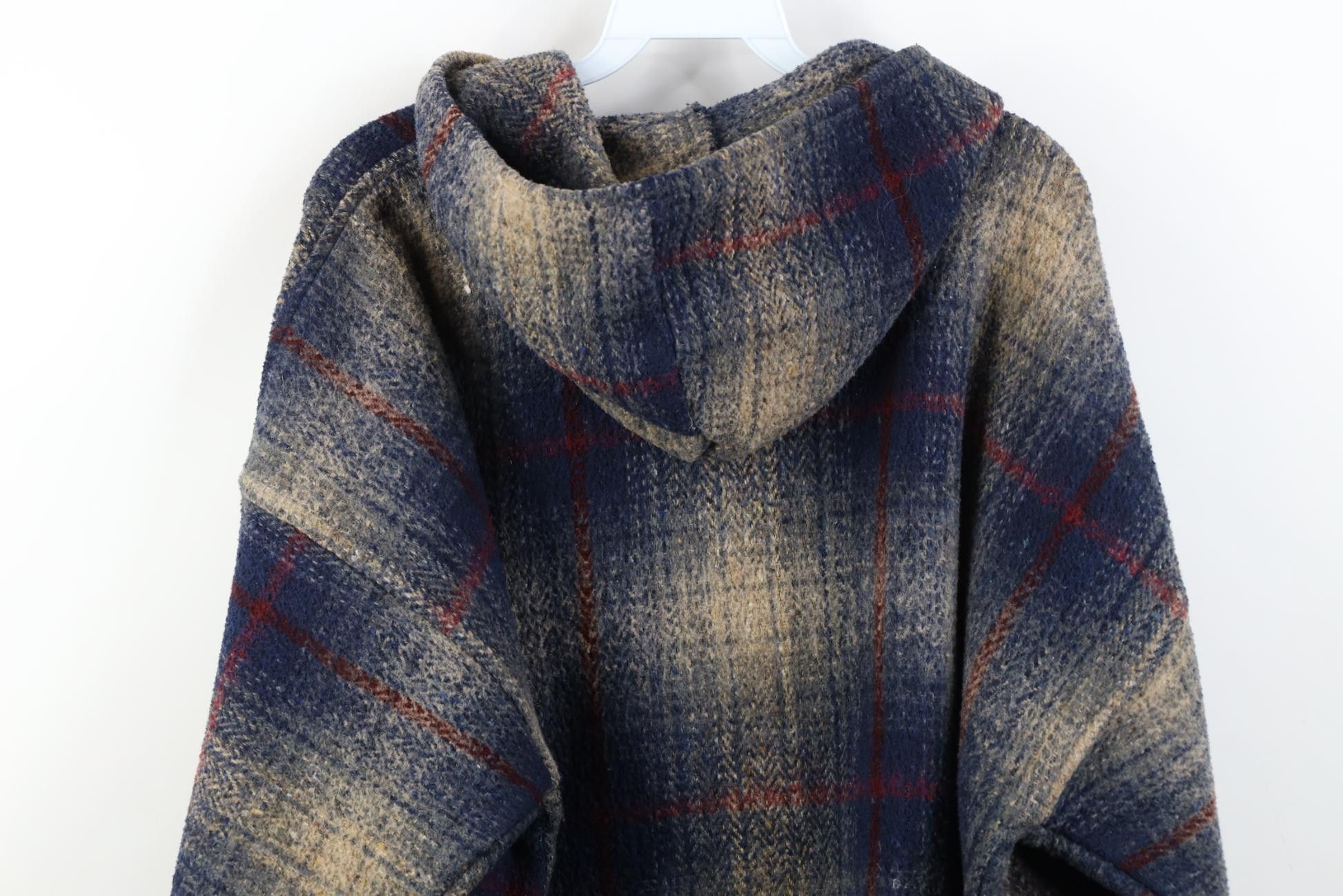 Vintage Vintage 90s Streetwear Drug Rug Knit Hoodie Sweatshirt Plaid Size US XL / EU 56 / 4 - 12 Thumbnail