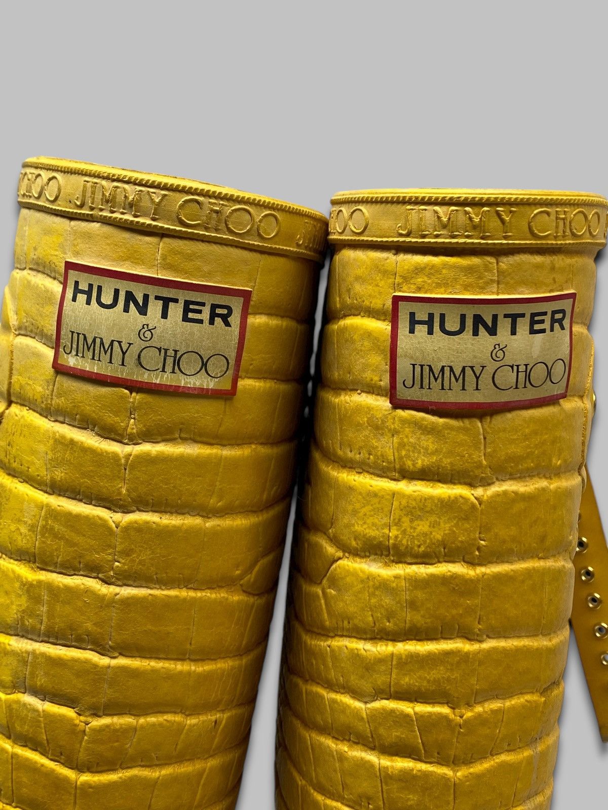 Hunter HUNTER & JIMMY CHOO Special Edition Rain Croc Yellow Boots Size US 4 / IT 34 - 15 Thumbnail