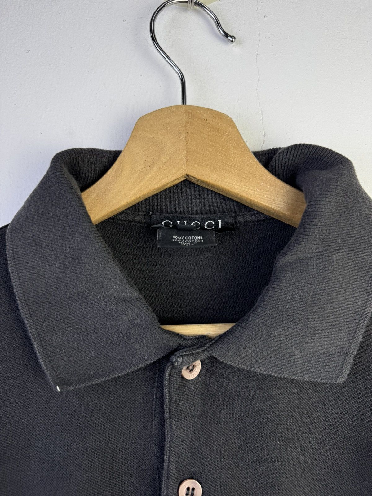 Gucci vintage Gucci 1990s black cotton polo shirt. Size US L / EU 52-54 / 3 - 6 Thumbnail
