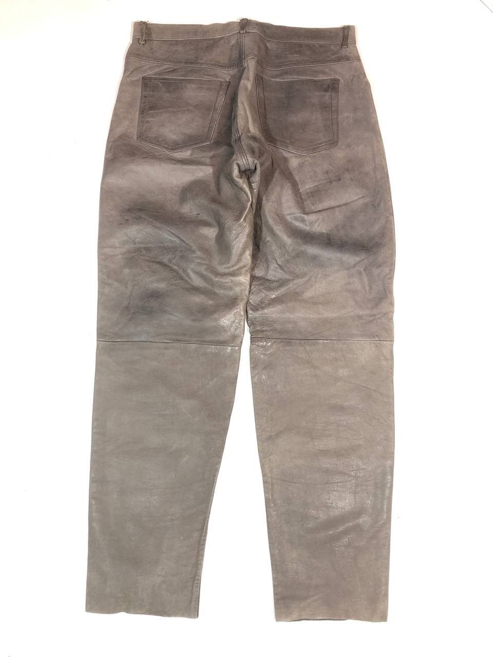 Leather × Vintage Blue Steel Moto Biker Leather Pants Size US 34 / EU 50 - 6 Thumbnail