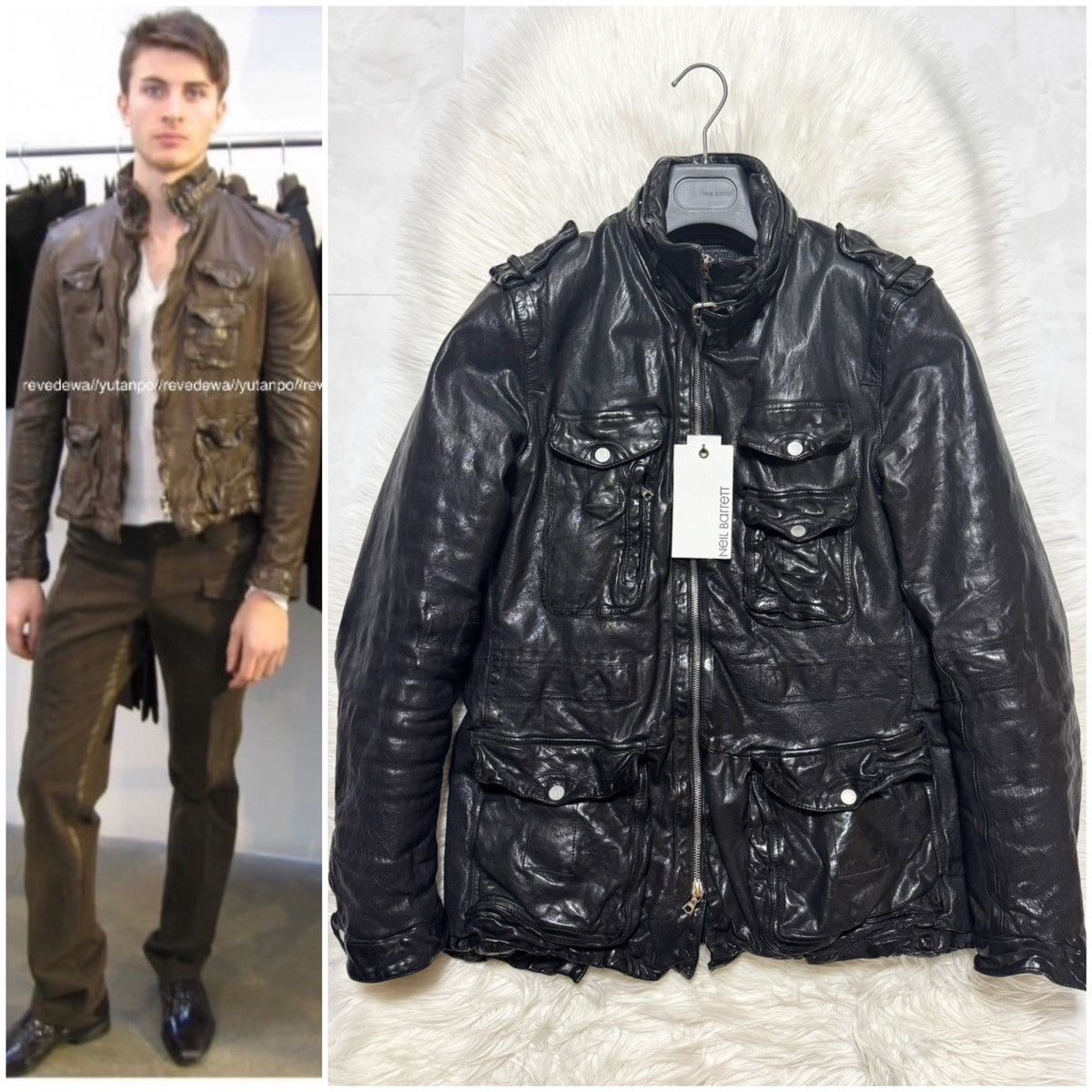 Neil Barrett Auth, Neil Barrett Padded Buffalo Leather Jacket Size US S / EU 44-46 / 1 - 1 Thumbnail