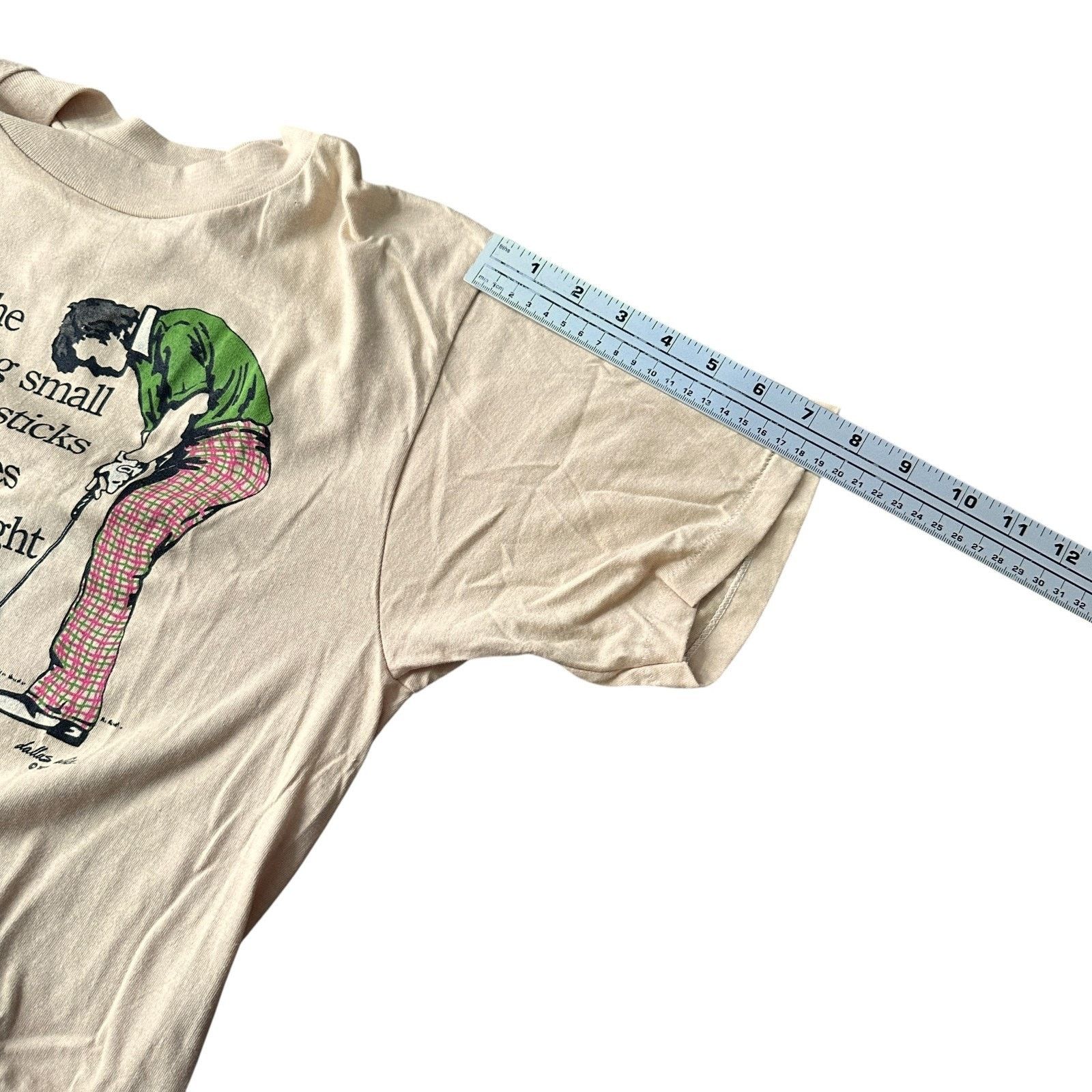 Hanes VTG Golf Lovers T-Shirt Men’s Medium Beige USA 80s Funny Tee Size US M / EU 48-50 / 2 - 8 Thumbnail