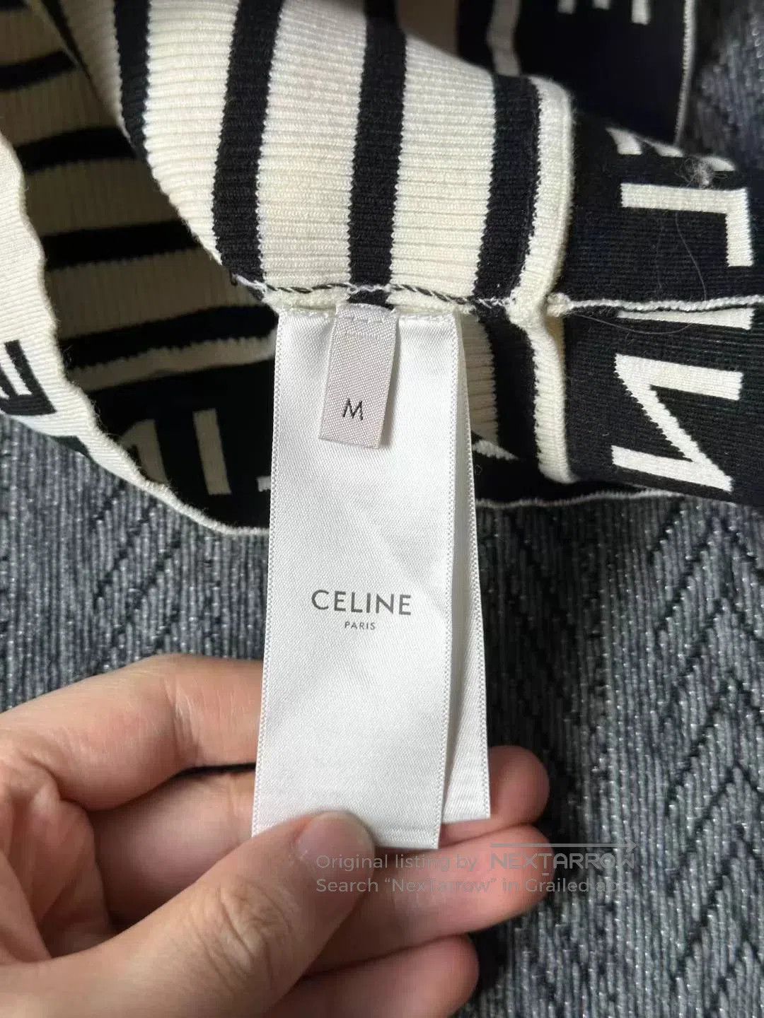 Japanese Brand Celine Striped Knitted Vest. Size M / US 6-8 / IT 42-44 - 2 Thumbnail