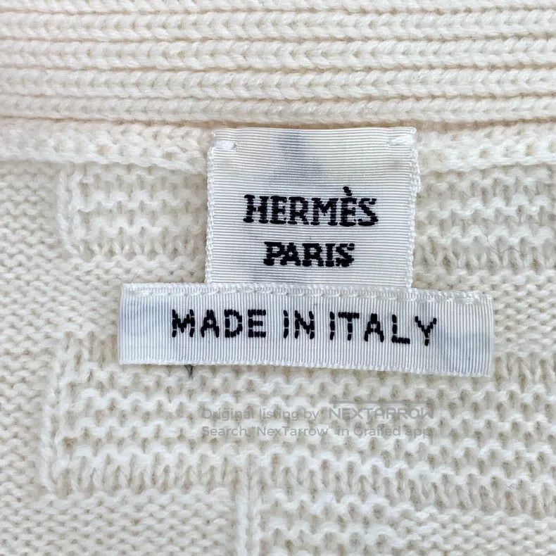 Hermes Hermes Off-white textured knitted full-print cashmere V-ne Size XXS / US 00 / IT 34 - 5 Thumbnail