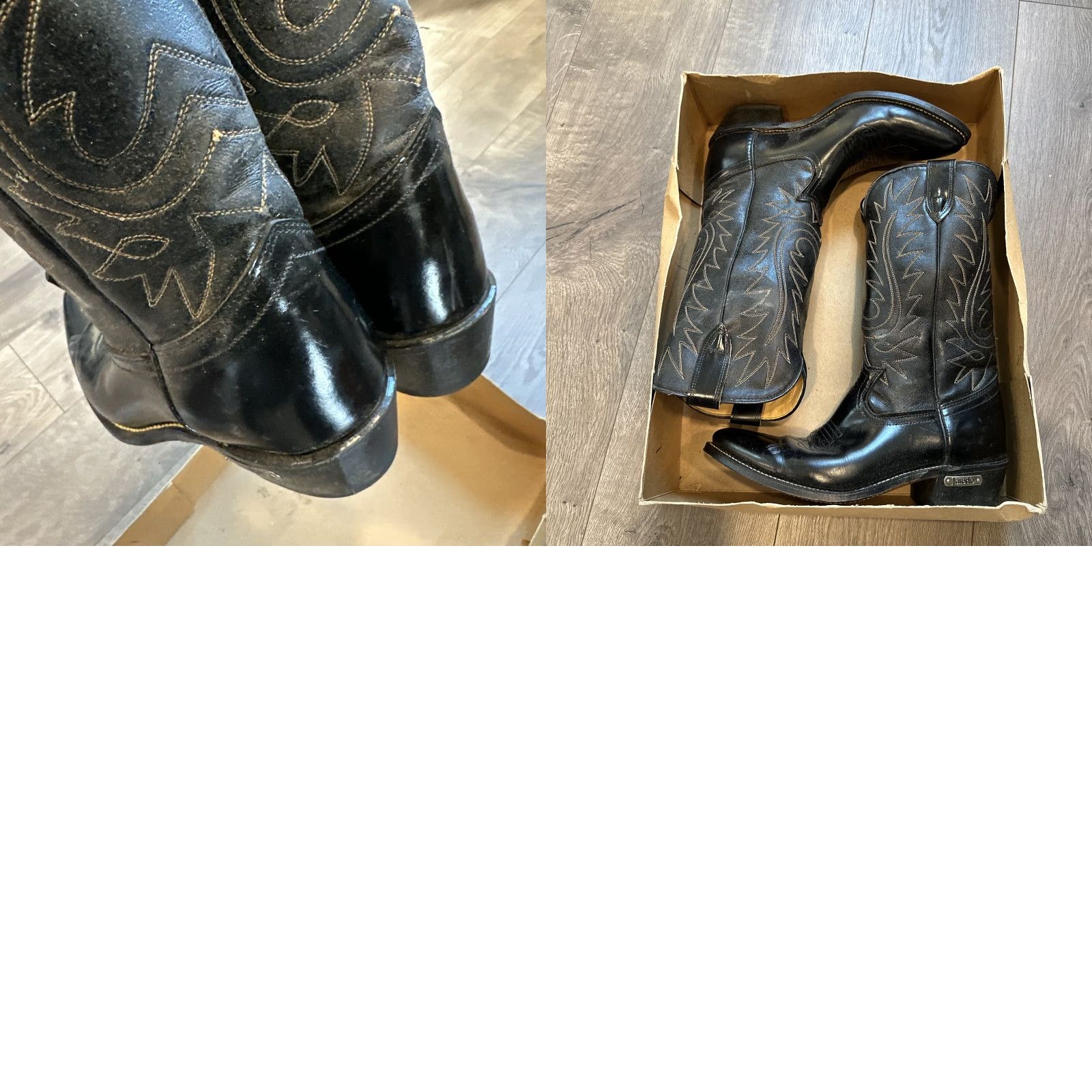 Vintage VINTAGE Laredo Western Cowboy Heel Boots Men’s 8.5 Black Leather Cowboy Boots Mens 8.5 Black Western Style Size US 8.5 / EU 41-42 - 8 Thumbnail