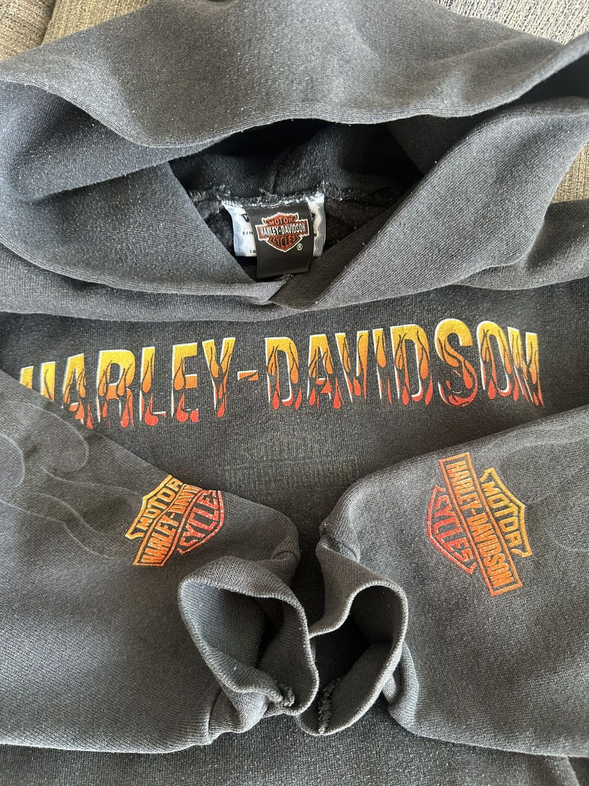 Harley Davidson Vintage 90’s Harley Davidson Hoodie Flame Fire Flaming USA Size US M / EU 48-50 / 2 - 3 Thumbnail