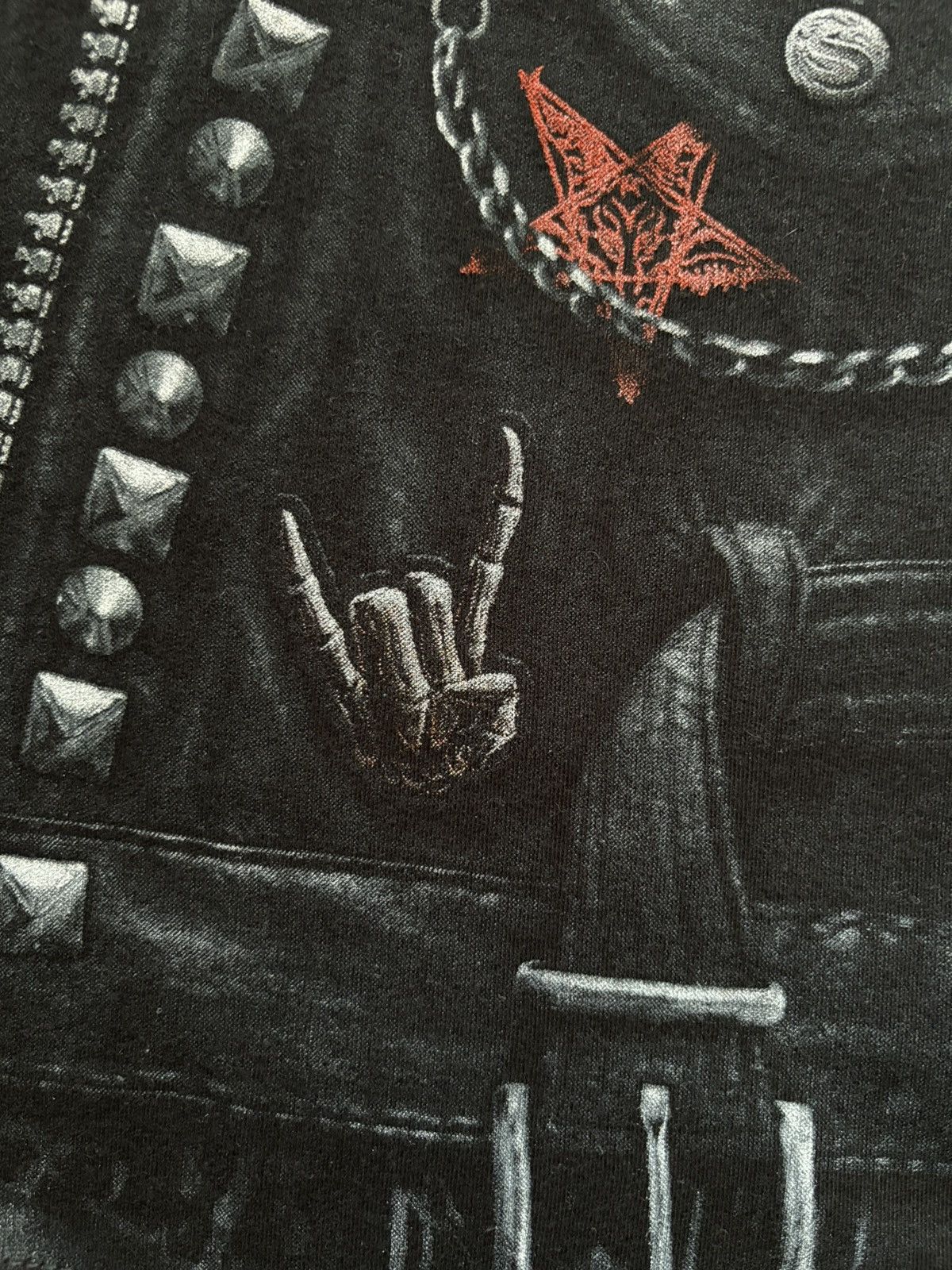Band Tees × Vintage Spiral Direct Shirt Mens Long Sleeve Black All Over Print Size US XL / EU 56 / 4 - 5 Thumbnail