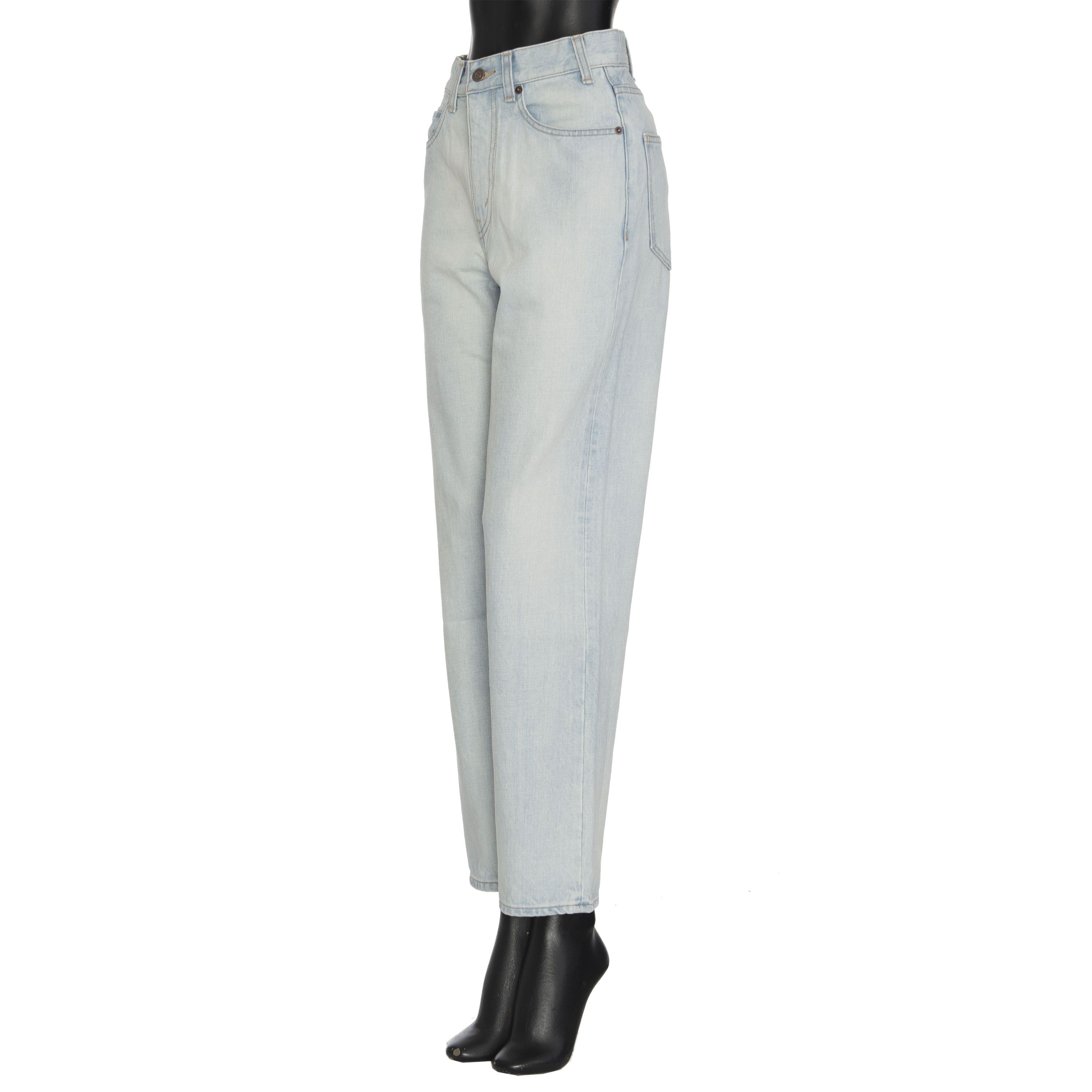Celine High Waisted Margaret Jeans In Sun-Faded Blue Wash Denim Size 32" / US 10 / IT 46 - 2 Thumbnail