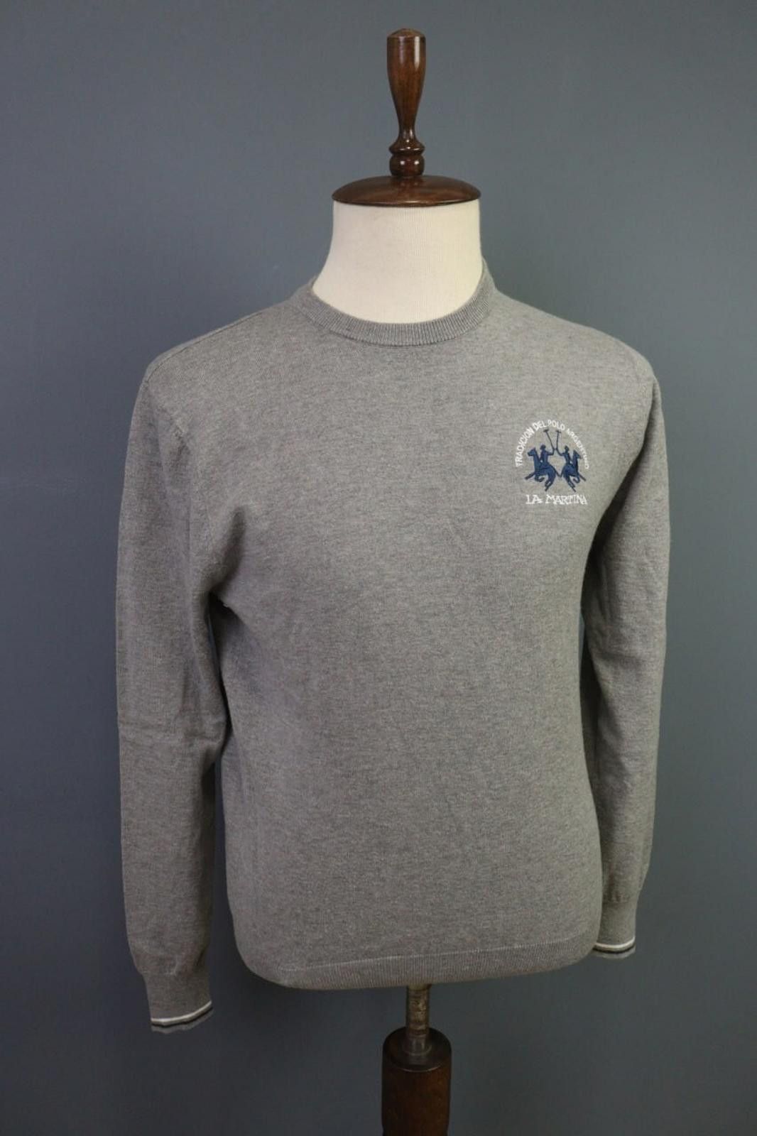La Martina La Martina Gray Knitted Crew Neck Sweatshirt Size L Size US L / EU 52-54 / 3 - 7 Thumbnail