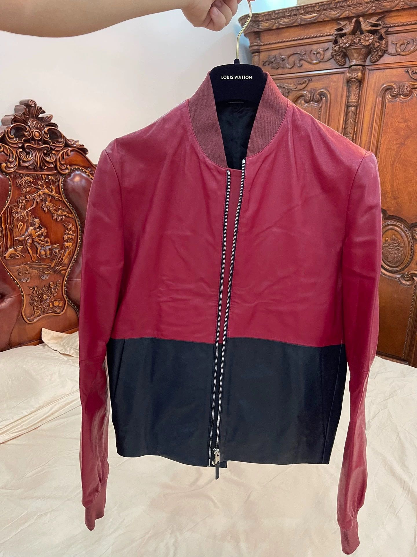 Dior Dior 46 Black Red Colorblock Leather Jacket Size US S / EU 44-46 / 1 - 1 Thumbnail