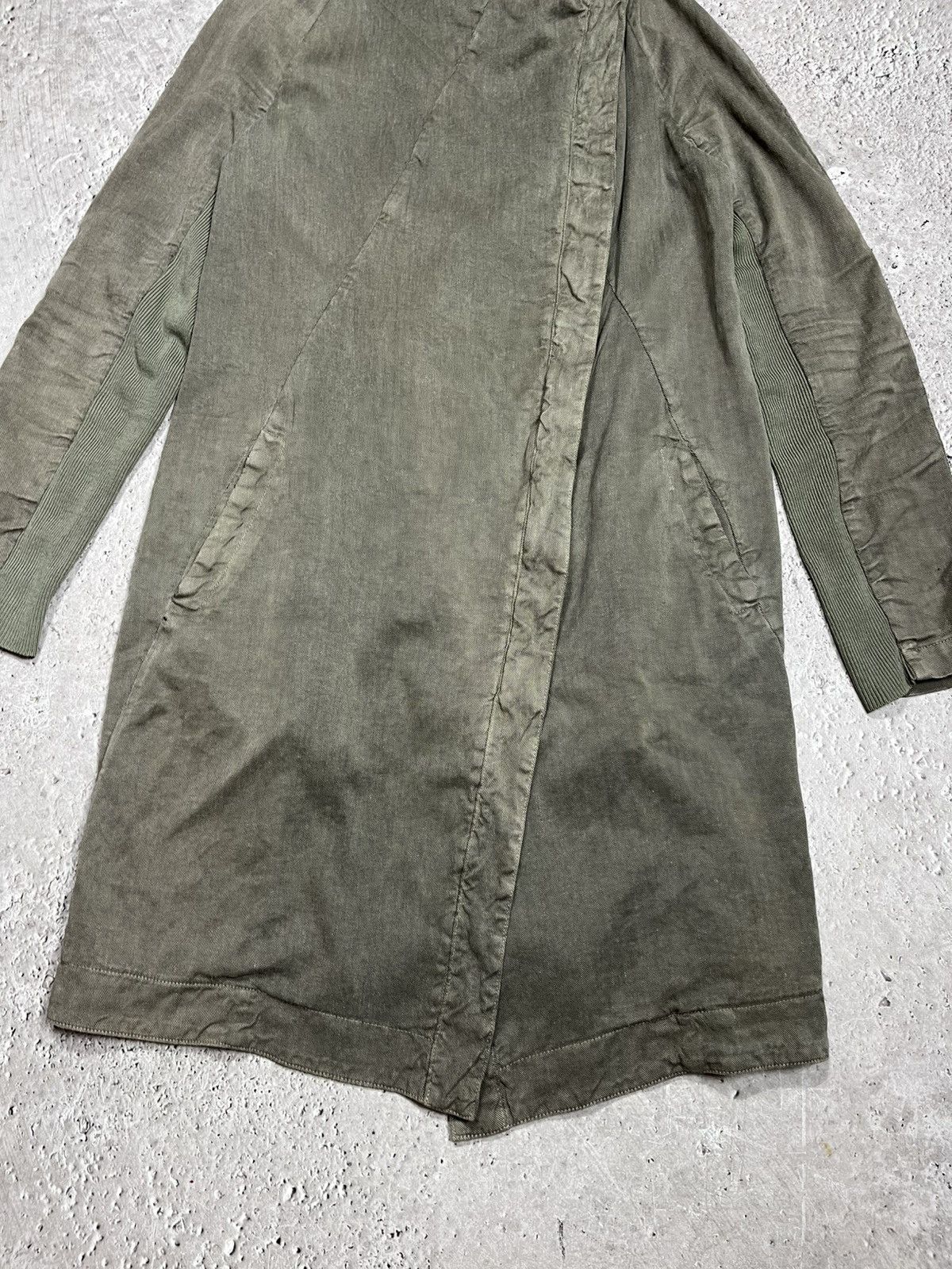 Transit Transit Par-Such Linen Asymmetric Coat Jacket Olive Size 3 Size M / US 6-8 / IT 42-44 - 4 Thumbnail