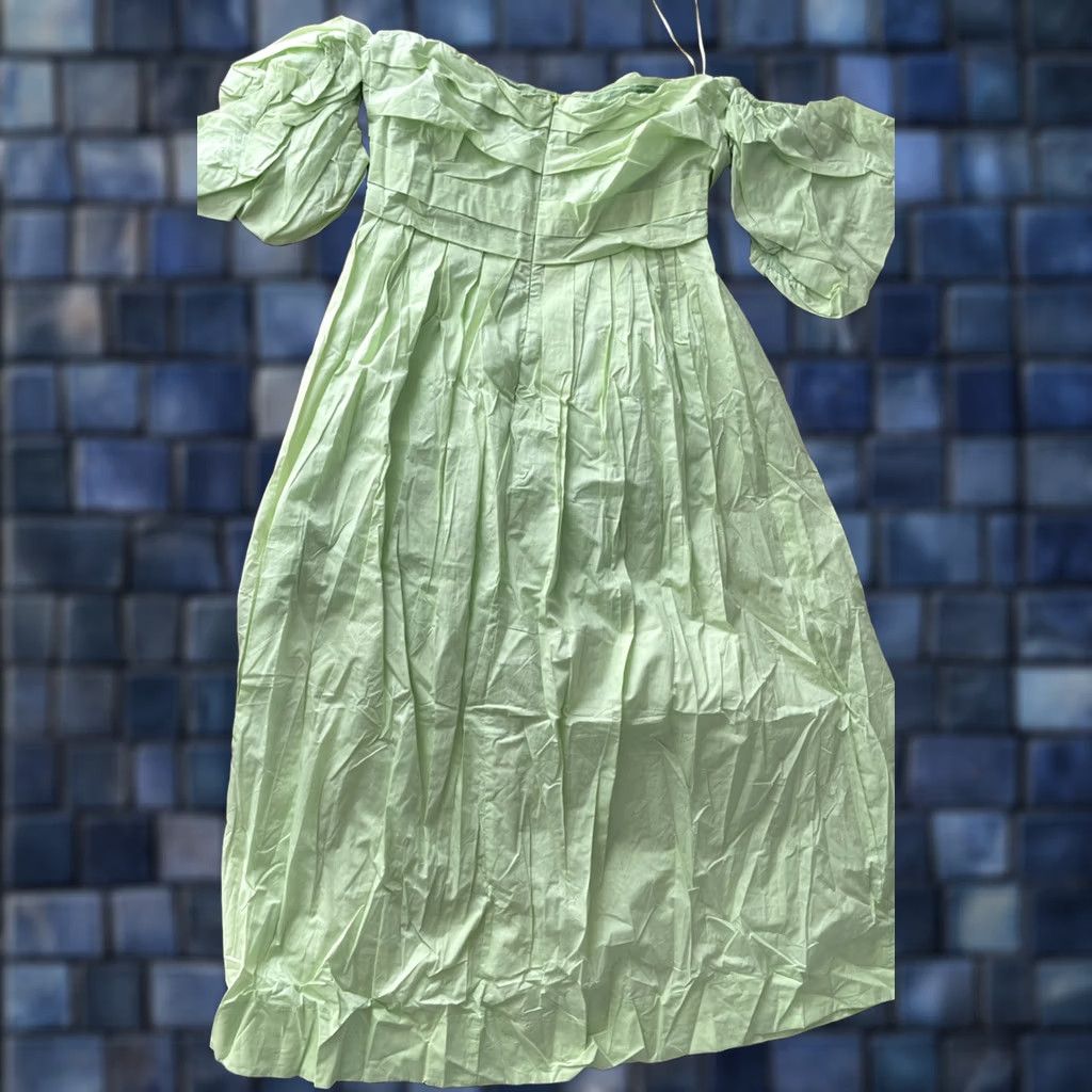 Vintage All About May Dress Women’s Size 10 Lime Green Maxi Sheath A-Line Puff Sleeve Dress Size L / US 10 / IT 46 - 1 Thumbnail