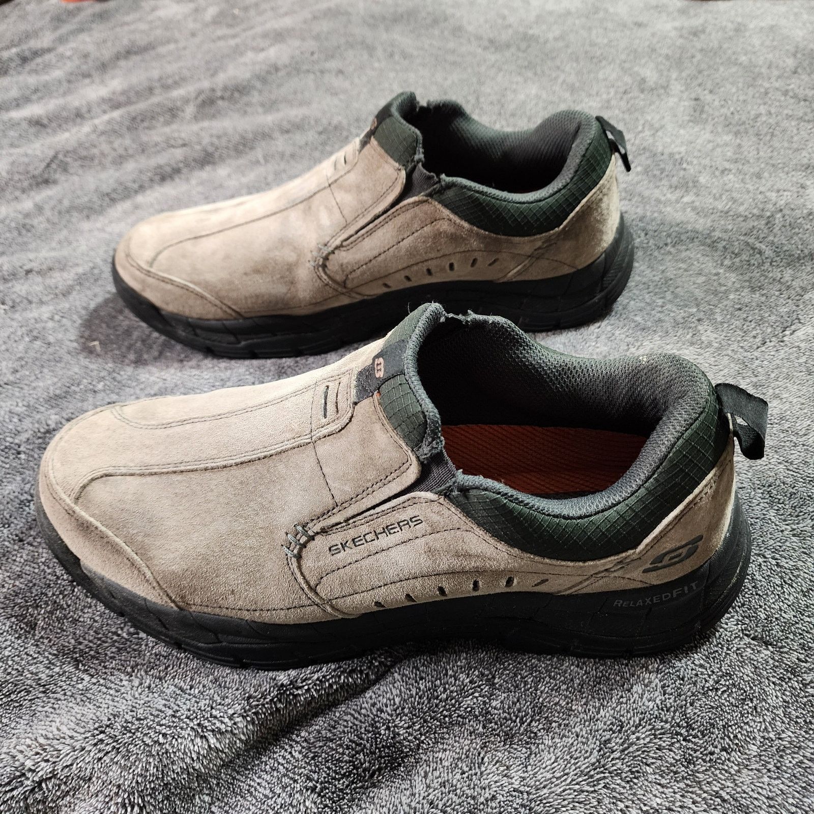 SKECHERS Skechers suede shoes leather slip on ;oafers mens sz 10 SHLF Size US 10 / EU 43 - 4 Thumbnail