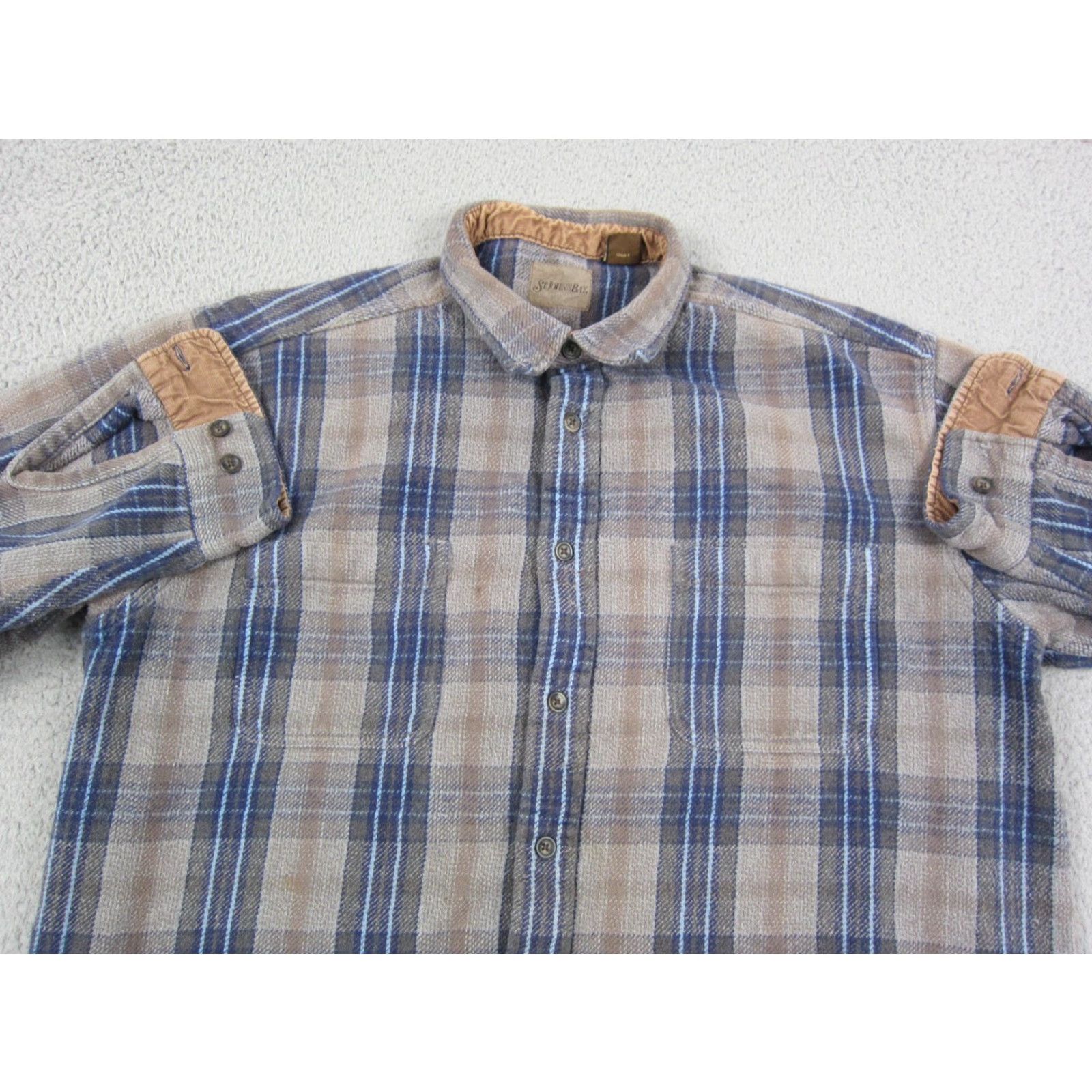 Vintage VINTAGE St Johns Bay Shirt Men XL Blue Plaid Flannel Button-Up 70s 80s USA Mens Size US XL / EU 56 / 4 - 2 Thumbnail