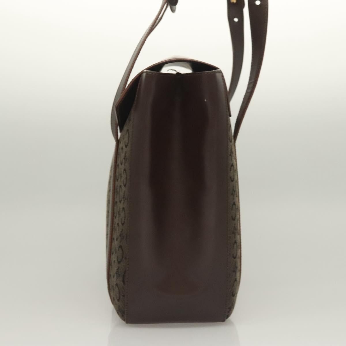 Celine CELINE C Macadam Canvas Hand Bag Brown Gold Size ONE SIZE - 4 Thumbnail