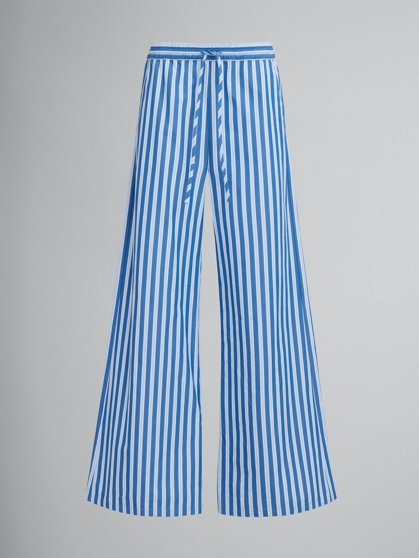 Marni oc11z0525 Striped Wide Leg Trousers in Blue Size 28" / US 6 / IT 42 - 1 Thumbnail