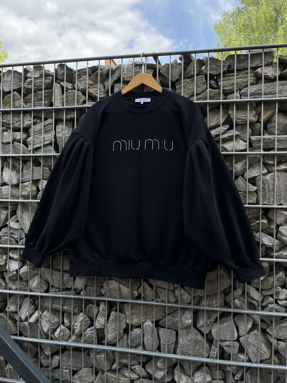 Miu Miu Miu Miu Big Logo Sweatshirt Y2K Luxury Rare Sweater Baggy Size US XL / EU 56 / 4 - 1 Thumbnail