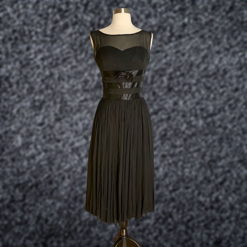 Vintage VINTAGE Maggie Stover Black Chiffon Illusion Cocktail Dress XS/S 50s Party Rockabilly Size XS/S Womens Size XS / US 0-2 / IT 36-38 - 1 Thumbnail