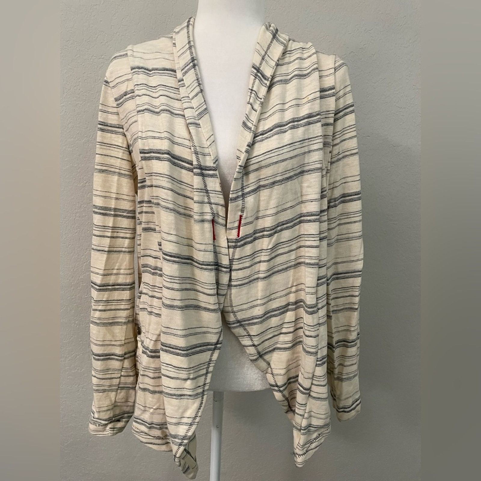 Anthropologie Anthropologie - Striped Cream and Gray Women's Jacket Small Size S / US 4 / IT 40 - 1 Thumbnail