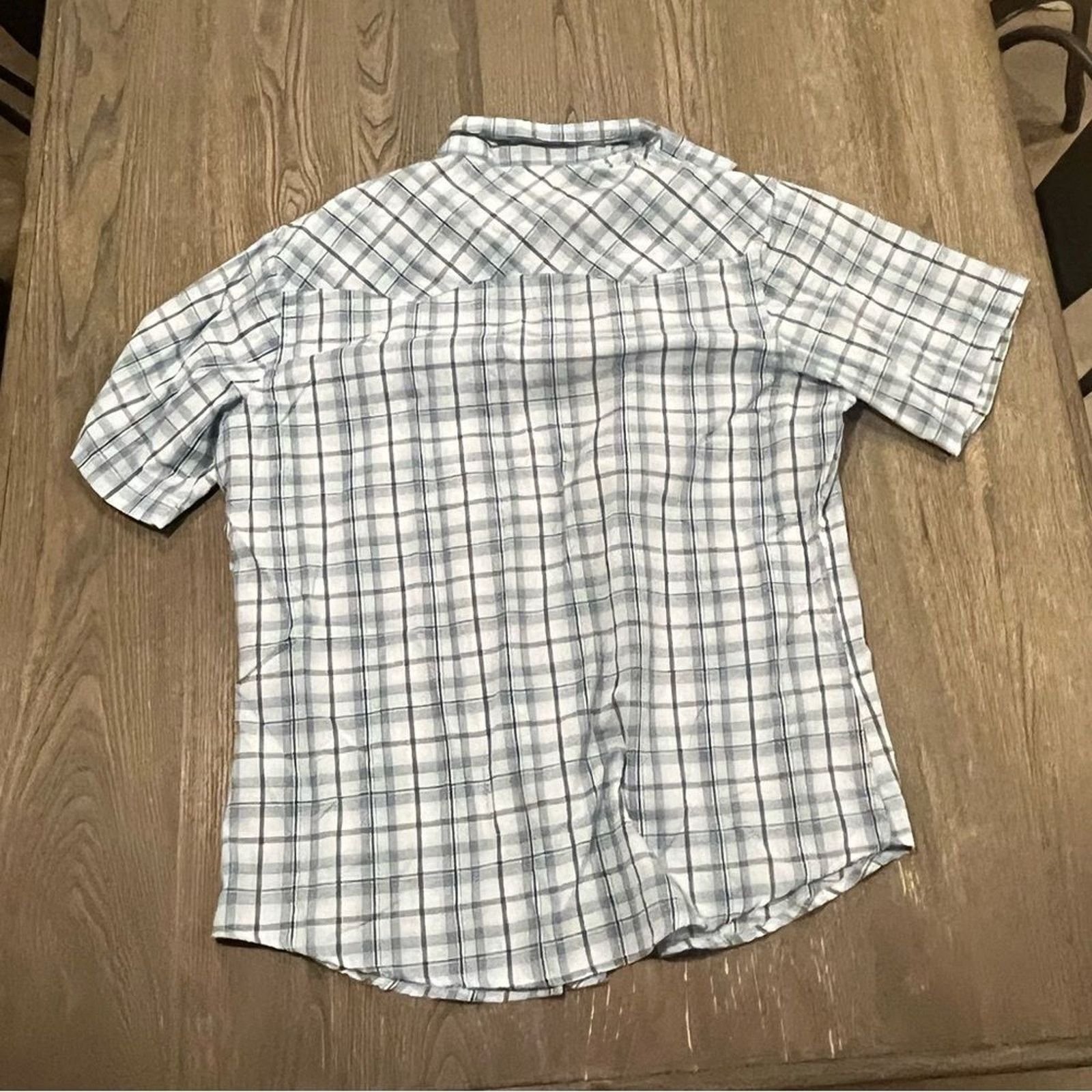 Wrangler Wrangler Blue Plaid Short Sleeve Button Front Shirt Size L Size US L / EU 52-54 / 3 - 4 Thumbnail