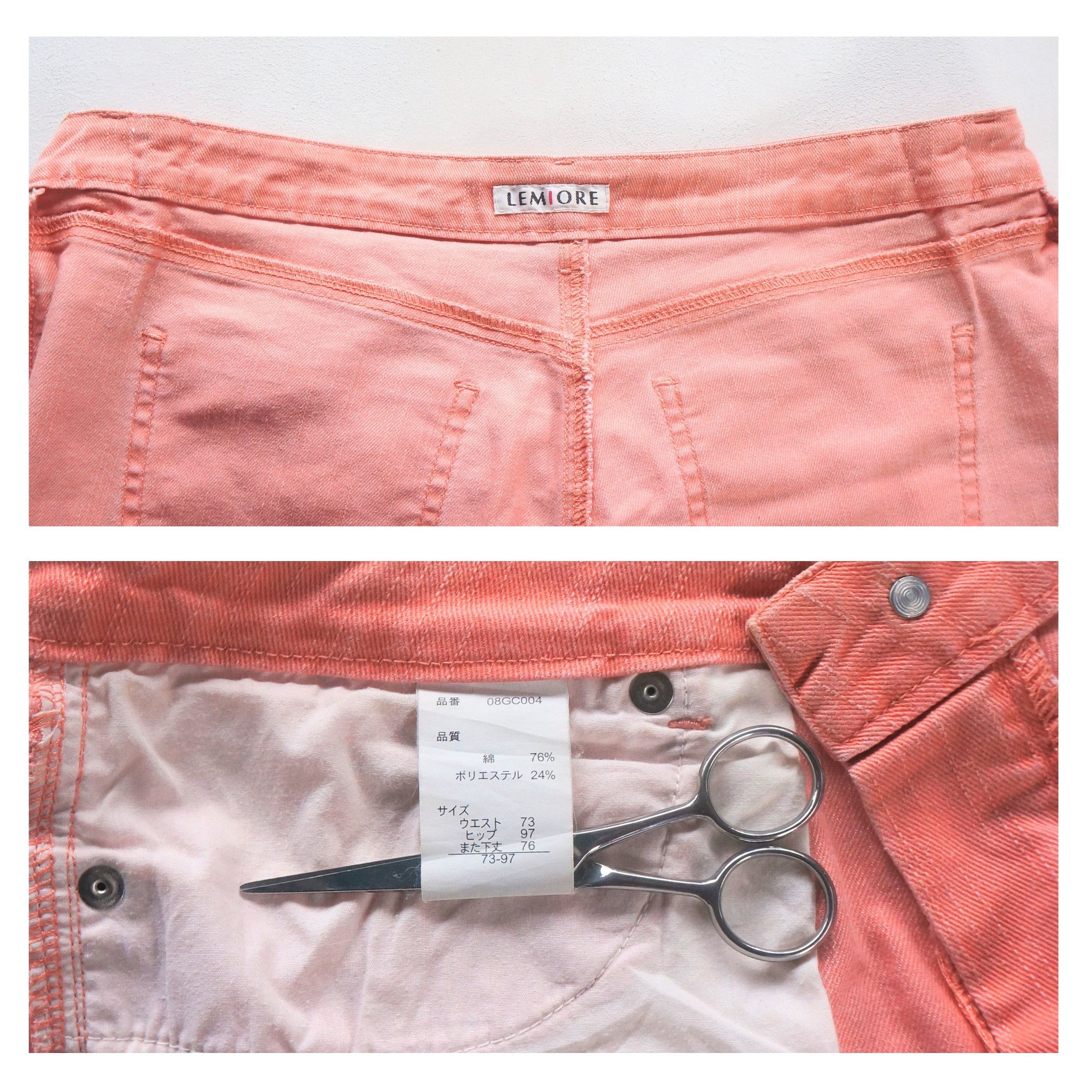 Japanese Brand LEMIORE Pink Flare Jeans with Side Buttons Size 30" / US 8 / IT 44 - 7 Thumbnail