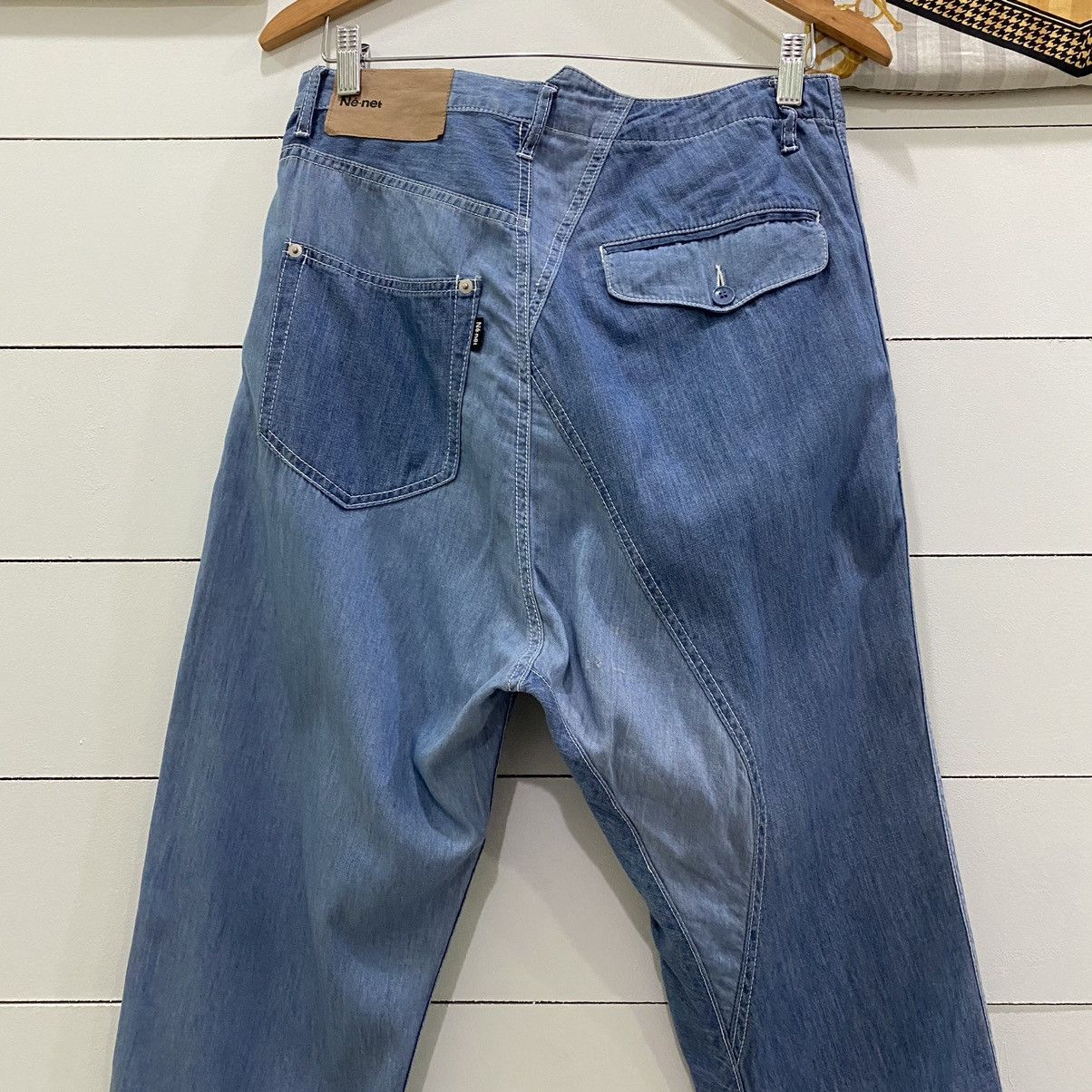 Issey Miyake × Japanese Brand × Ne-Net Ne-net by Issey Miyake Full Print baggy Denim Pants Size US 31 - 8 Thumbnail