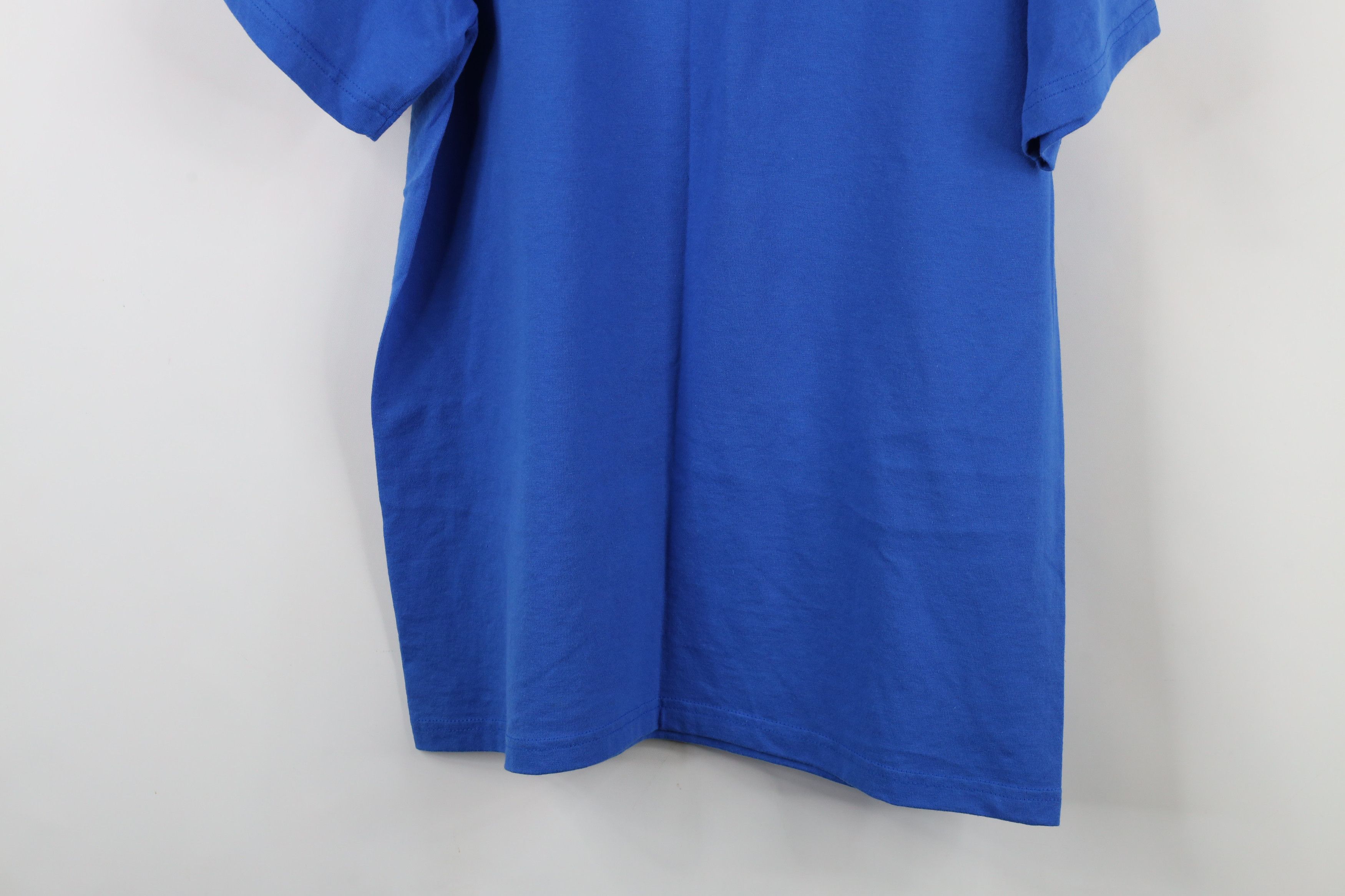 Vintage Vintage 90s Streetwear Blank Short Sleeve T-Shirt Royal Blue Size US L / EU 52-54 / 3 - 11 Thumbnail