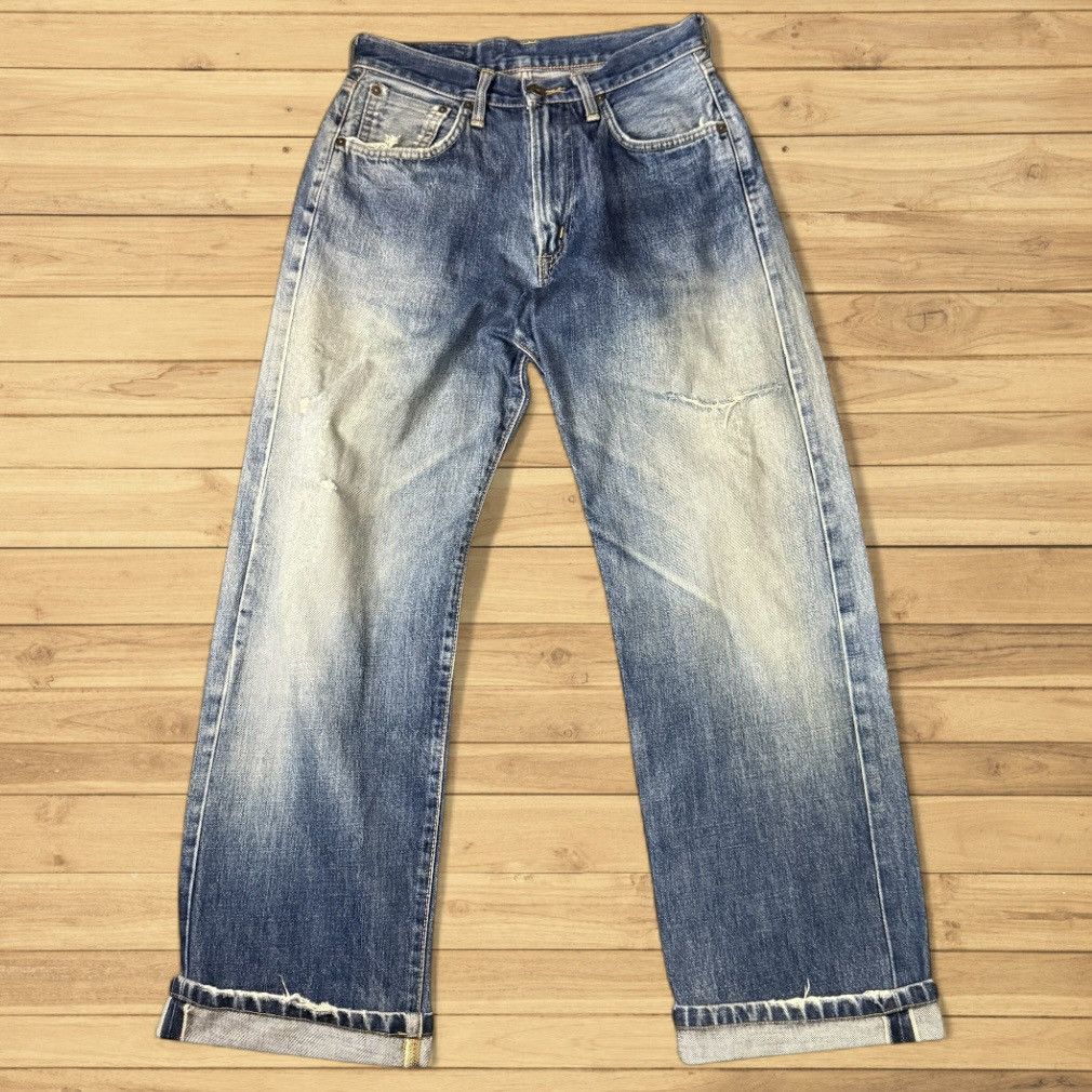 Edwin 🔥🇯🇵 Japanese Distressed Selvedge Edwin 505 Aging Faded Denim Size US 29 - 2 Thumbnail