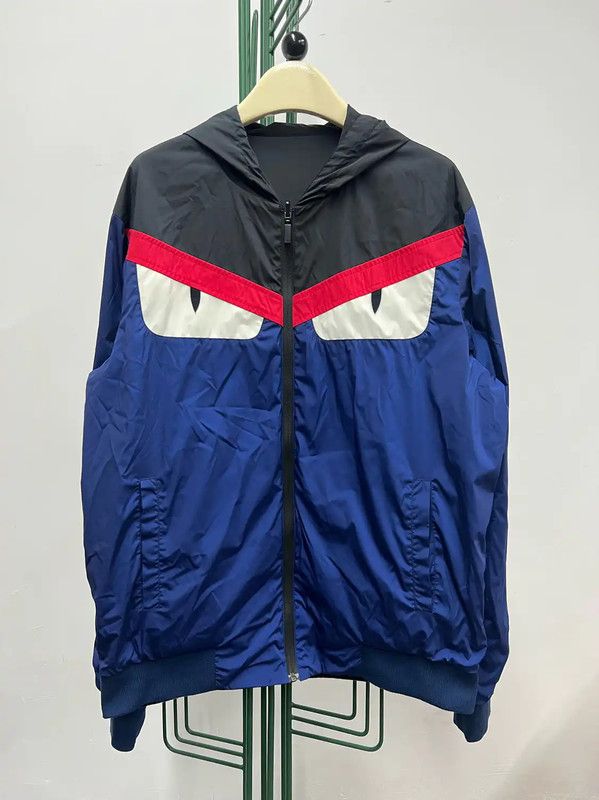 Fendi Fendi Blue Cotton Logo Long Sleeve Jacket 0089 Size US XL / EU 56 / 4 - 1 Thumbnail