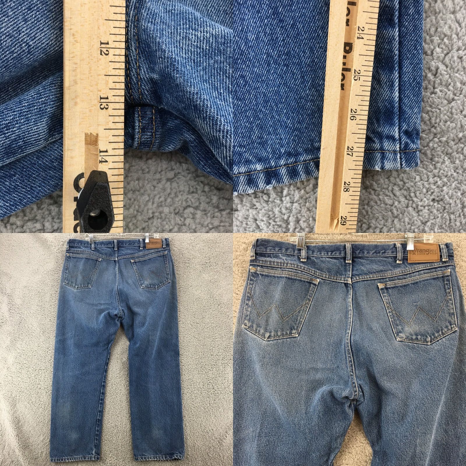Wrangler Wrangler Rugged Wear Straight Jeans Mens 40x30 Blue Light Wash Denim Zip Fly Size US 40 / EU 56 - 8 Thumbnail