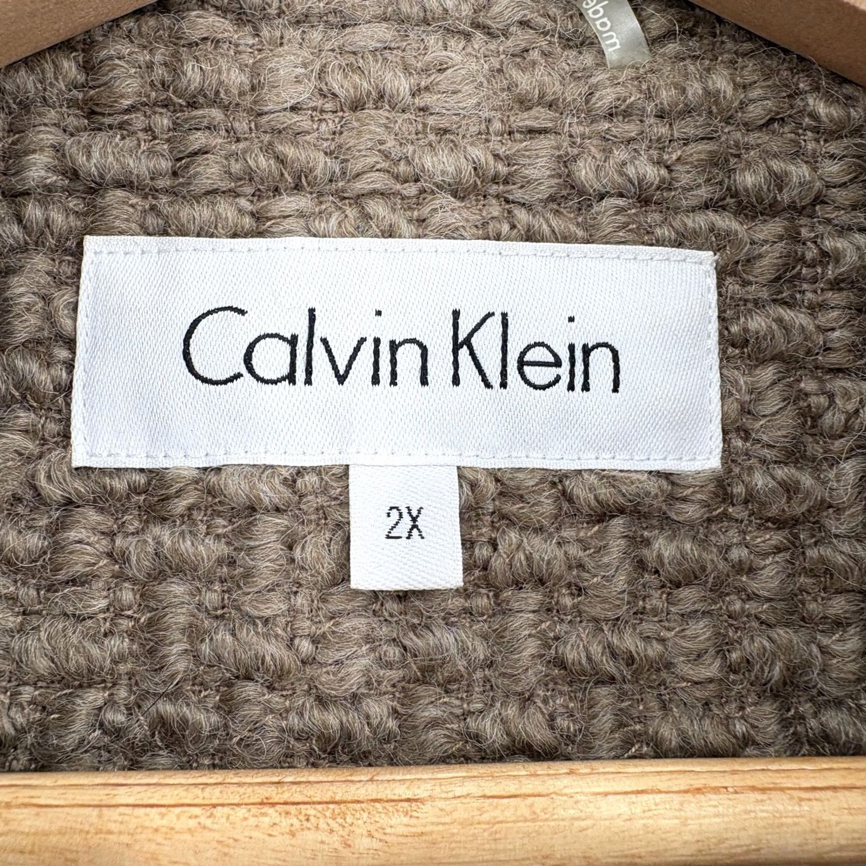 Calvin Klein Calvin Klein Pea Coat Womens Plus 2X Brown Belted Wool Blend Tweed Workwear Northwest? Size XXL / US 16-18 / IT 52-54 - 4 Thumbnail