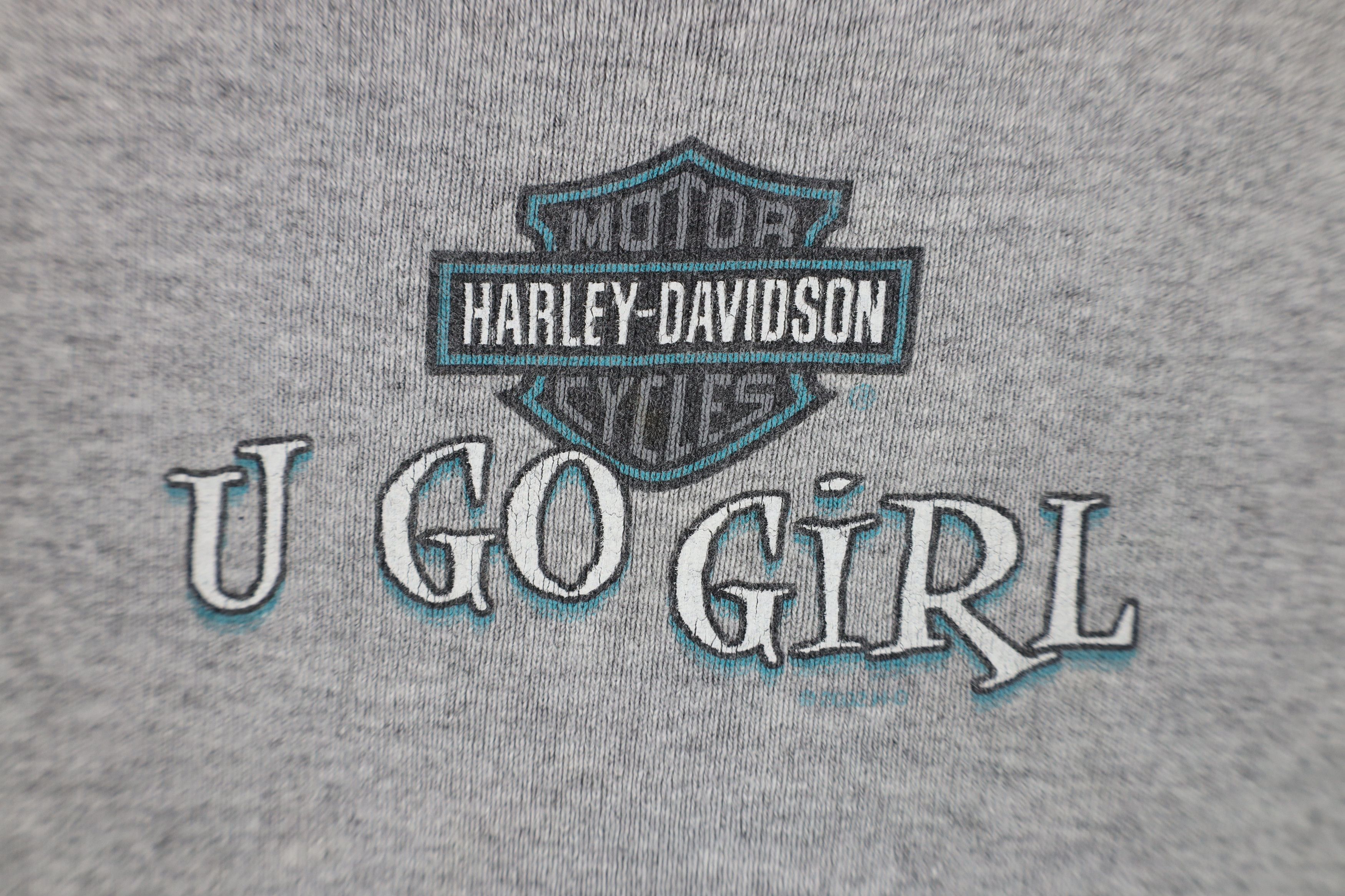 Harley Davidson Vintage Y2K 2002 Harley Davidson Cropped T-Shirt Gray USA Size M / US 6-8 / IT 42-44 - 4 Thumbnail