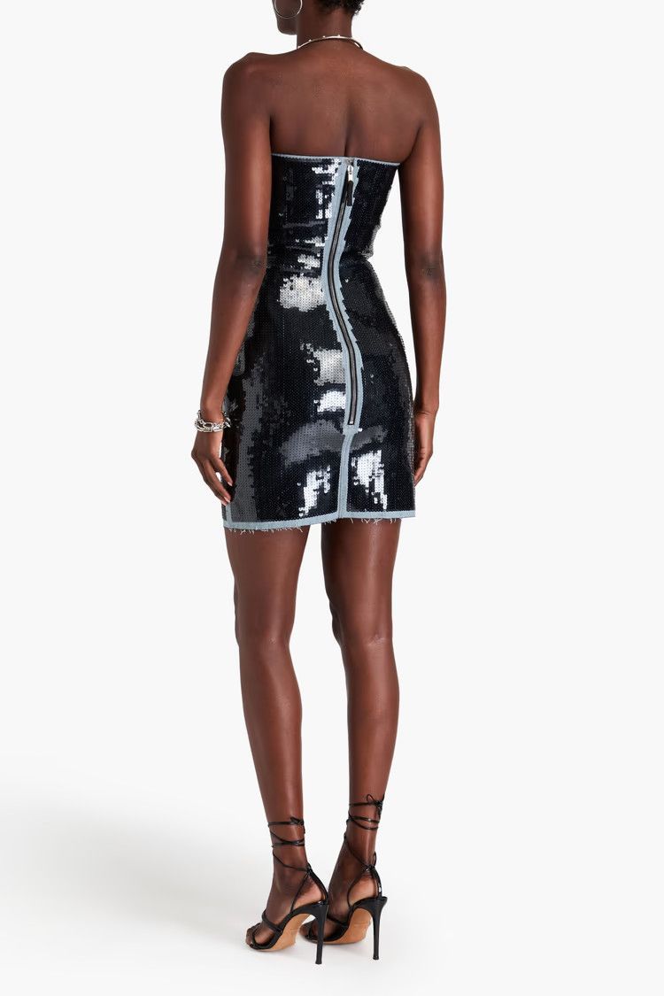 Rick Owens o1y0126 Denim Mini Dress in Black Size M / US 6-8 / IT 42-44 - 3 Thumbnail