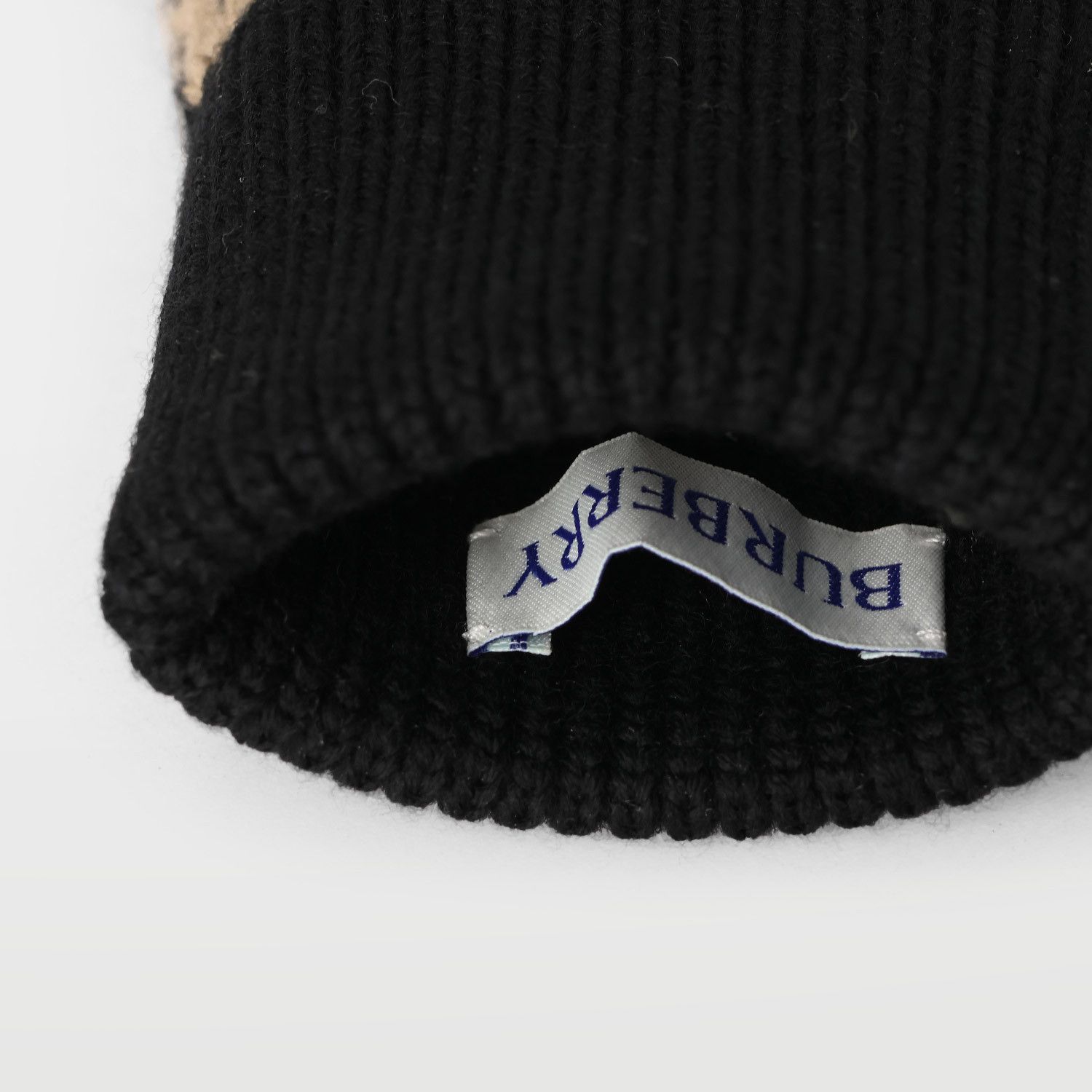 Burberry o1w1db10126 Size: M / BB Logo Wool Knit Gloves Beige/Black Size ONE SIZE - 6 Thumbnail