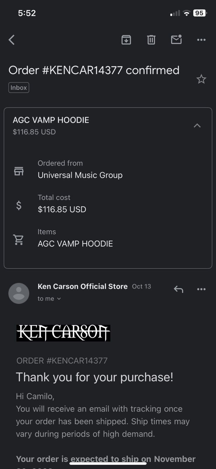Ken Carson KEN CARSON AGC VAMP HOODIE Size US S / EU 44-46 / 1 - 6 Thumbnail