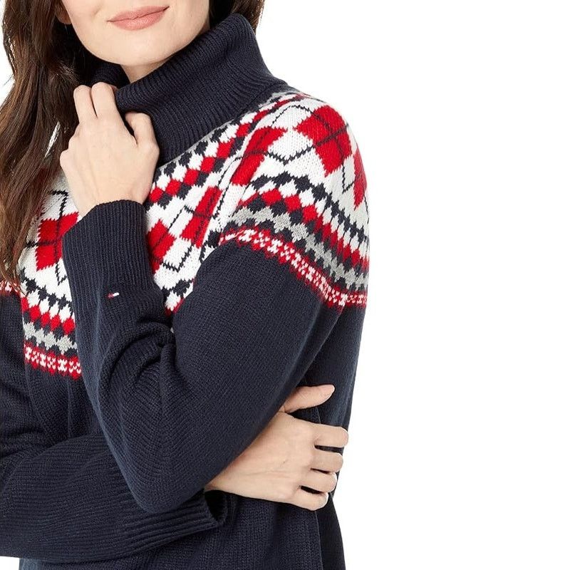 Tommy Hilfiger Tommy Hilfiger Women's XL Festive Turtle Neck Sweater Size XL / US 12-14 / IT 48-50 - 4 Thumbnail