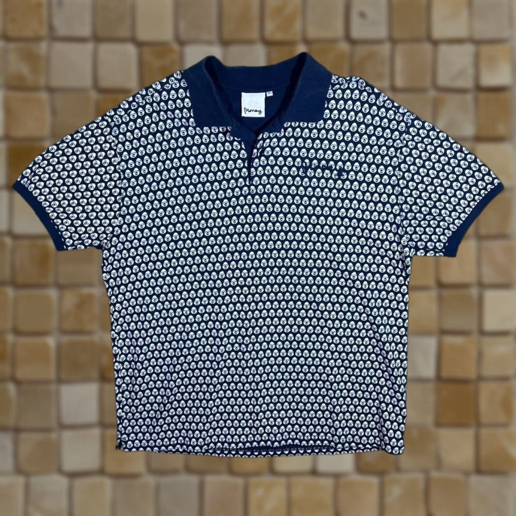 Vintage Money Clothing Ape All Over Print Navy Blue Polo Shirt XL Mens Shirt Polo Short Sleeve Collared Cotton India Navy/White 90s? Monogram Size US XL / EU 56 / 4 - 1 Thumbnail