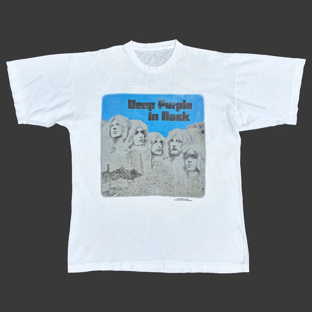 Band Tees × Vintage Deep Purple 1993 93 90s Vintage In Rock Band Brockum T-Shirt Size US XL / EU 56 / 4 - 1 Thumbnail