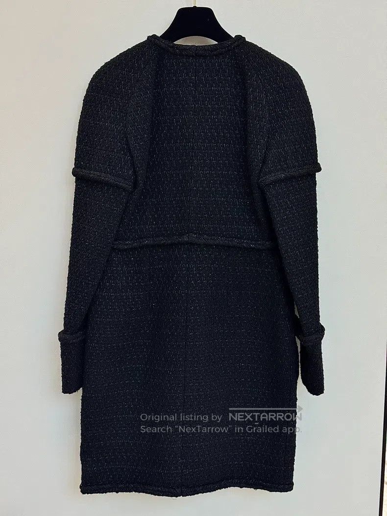 Chanel Chanel Black tweed silk braided long coat Size XS / US 0-2 / IT 36-38 - 2 Thumbnail