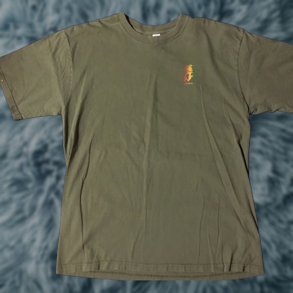 Vintage Vtg 90s Jamaica Rasta Man Shirt L Rastafari Island Vacation Reggae Jah Tourist T-Shirt Mens Green Size US L / EU 52-54 / 3 - 1 Thumbnail