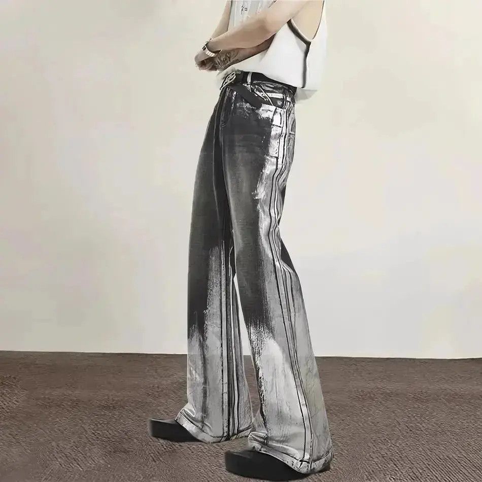 Japanese Brand Hip hop coated micro flared jeans Size US 30 / EU 46 - 3 Thumbnail
