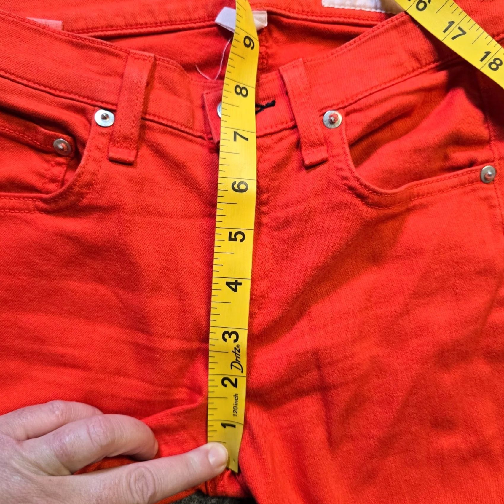 Rag & Bone Rag Bone Jeans Womens Size 24 Orange Side Zipper Stretch Cropped Casual Capsule Denim 5-Pocket Regular Rise Jeans Womens Size 42" / US 20 - 7 Thumbnail