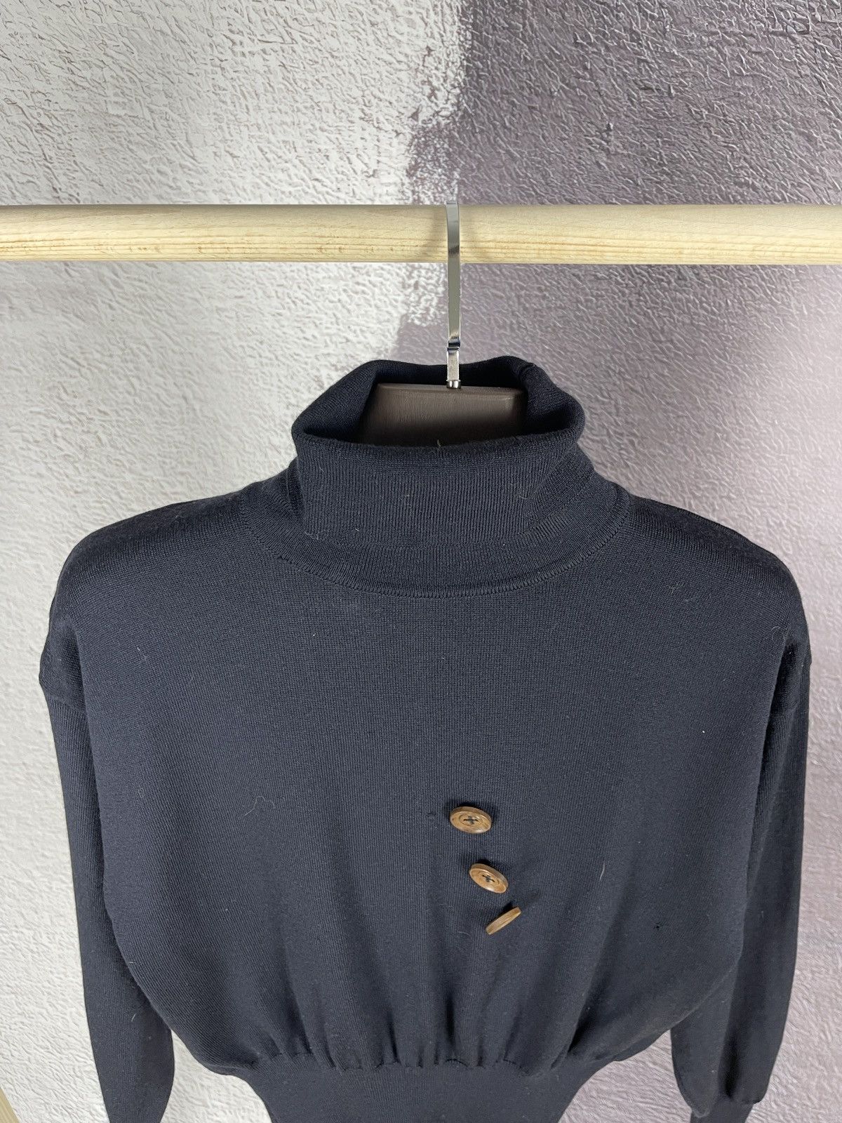 Escada Escada by Margaretha Ley black wool button sweater Size M / US 6-8 / IT 42-44 - 6 Thumbnail