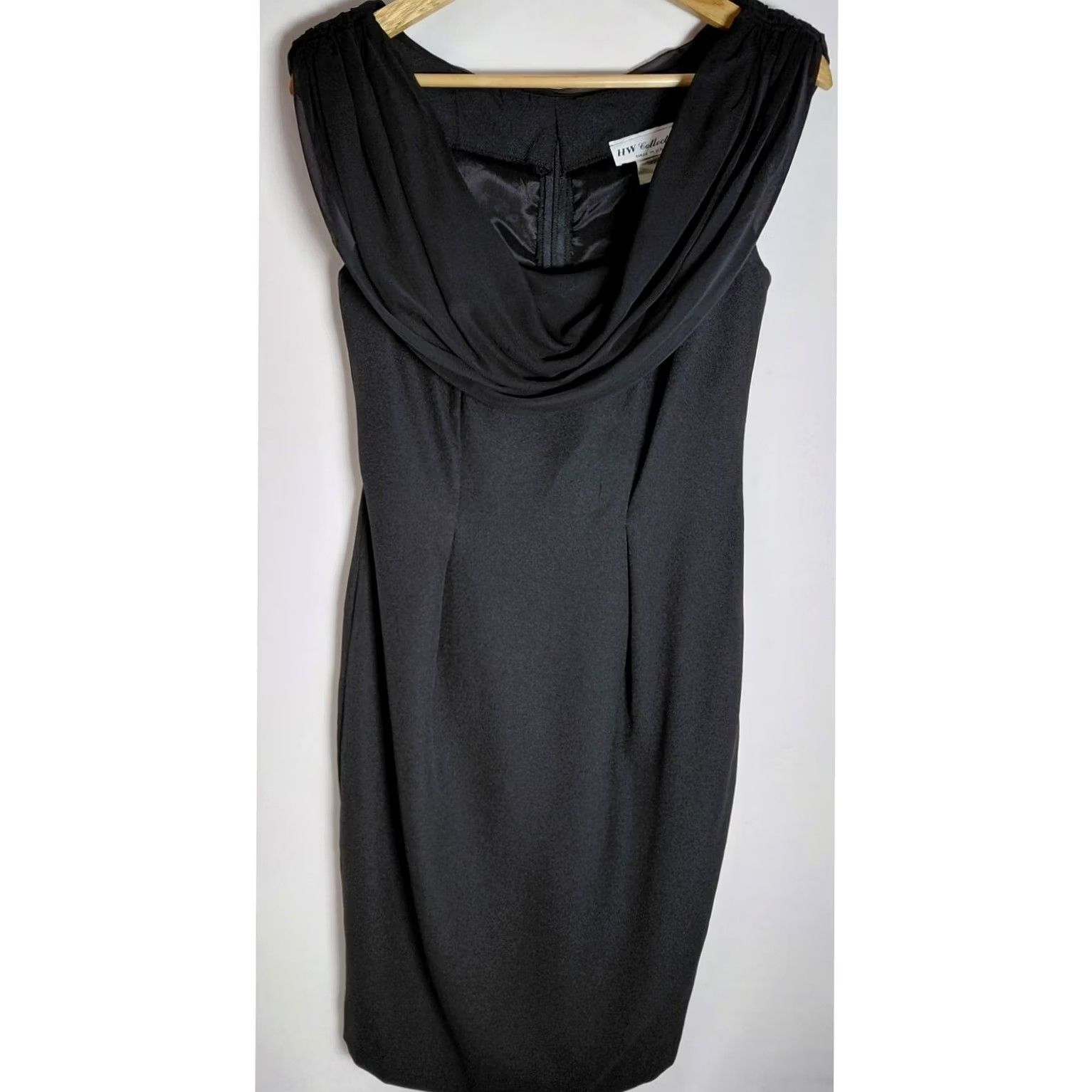 Vintage HW Collections Black Dress Solid Sleeveless Knee Length Women Size 4 Size S / US 4 / IT 40 - 2 Thumbnail