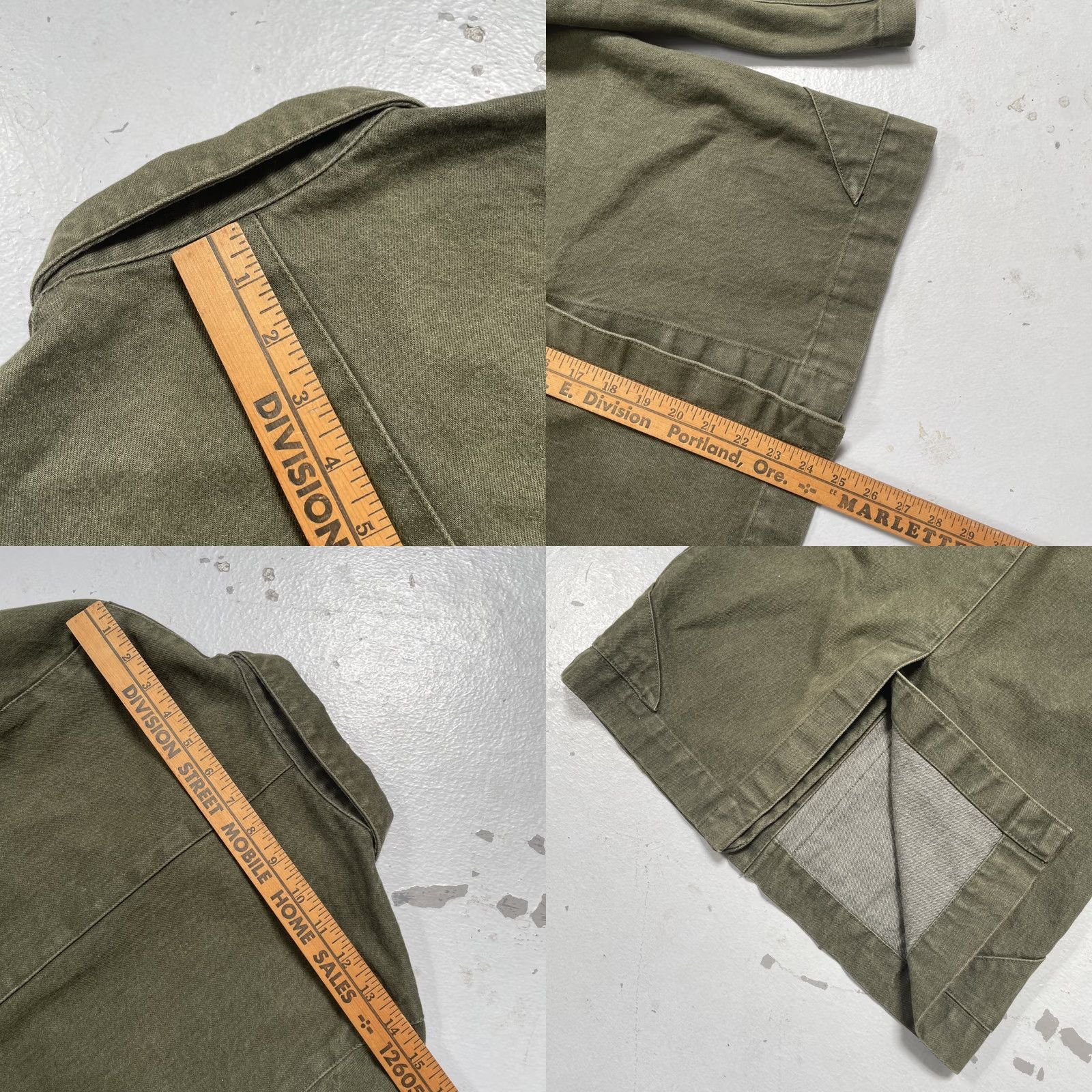 Denime Carleen Kelsy Parkhouse Denim Chore Work Ranch Jacket Made In USA Women’s S Denim Jacket Green Western Army Designer LA Vintage? Size S / US 4 / IT 40 - 8 Thumbnail