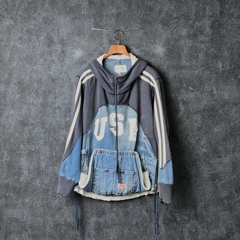 Greg Lauren GREG LAUREN Cotton Patchwork Hoodie Size US M / EU 48-50 / 2 - 1 Thumbnail