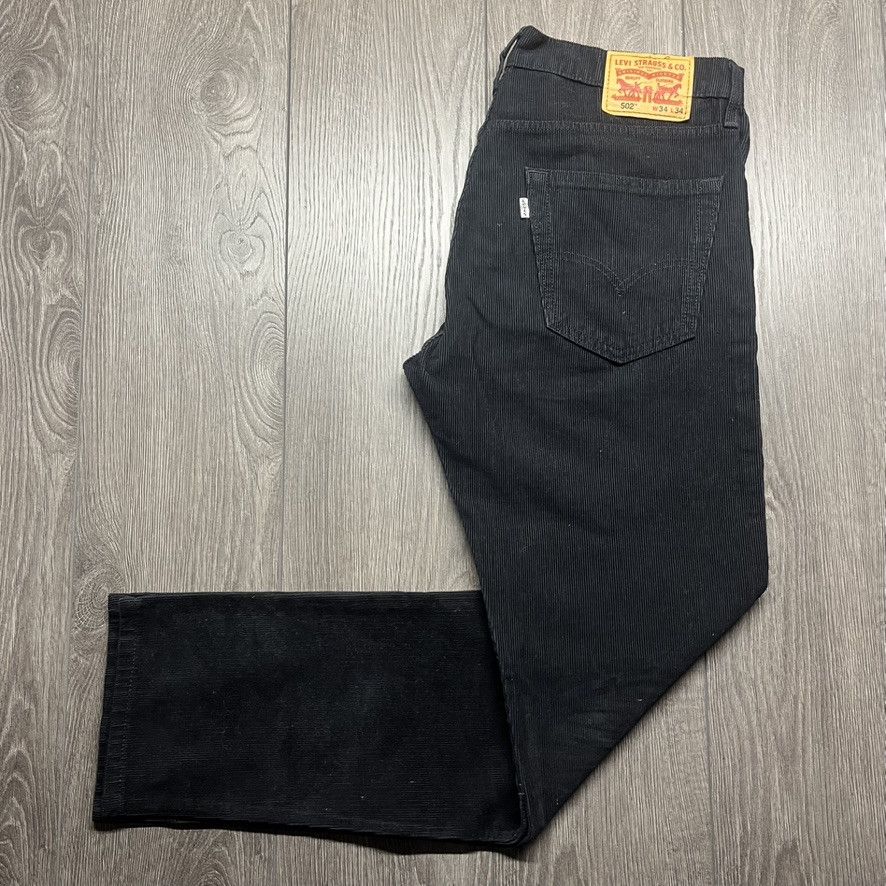 Levi's × Vintage Levis 502 Corduroy Black Pants 34 x 34 Vintage y2k Preppy Size US 34 / EU 50 - 1 Thumbnail