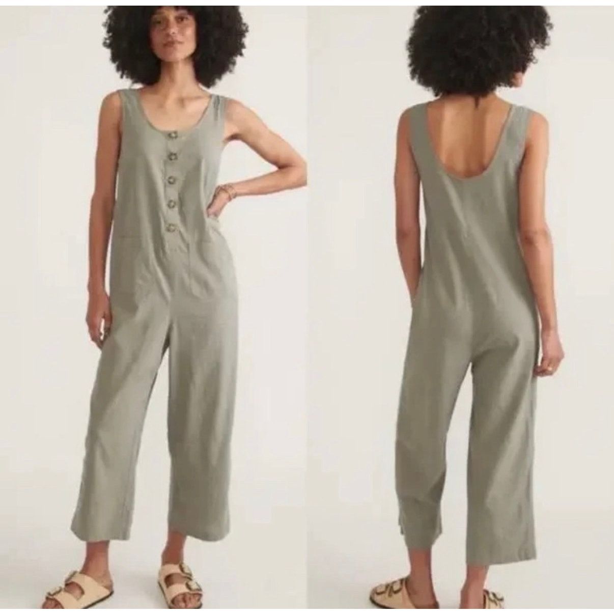 Marine Layer Marine Layer Sydney Beach Hemp Jumpsuit in Shadow, M Size 28" / US 6 / IT 42 - 1 Thumbnail